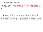 部编版语文五年级上册 20 “精彩极了”和“糟糕透了” （课件）