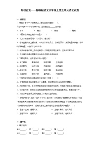 小学语文人教部编版五年级上册第五单元单元综合与测试单元测试测试题