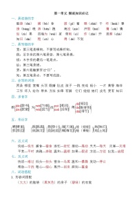 人教部编版二年级语文上册第1-8单元知识必记归纳