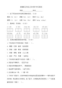 五年级上册语文部编版第六单元复习《单元测试》01