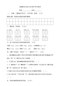 五年级上册语文部编版第六单元复习《单元测试》04