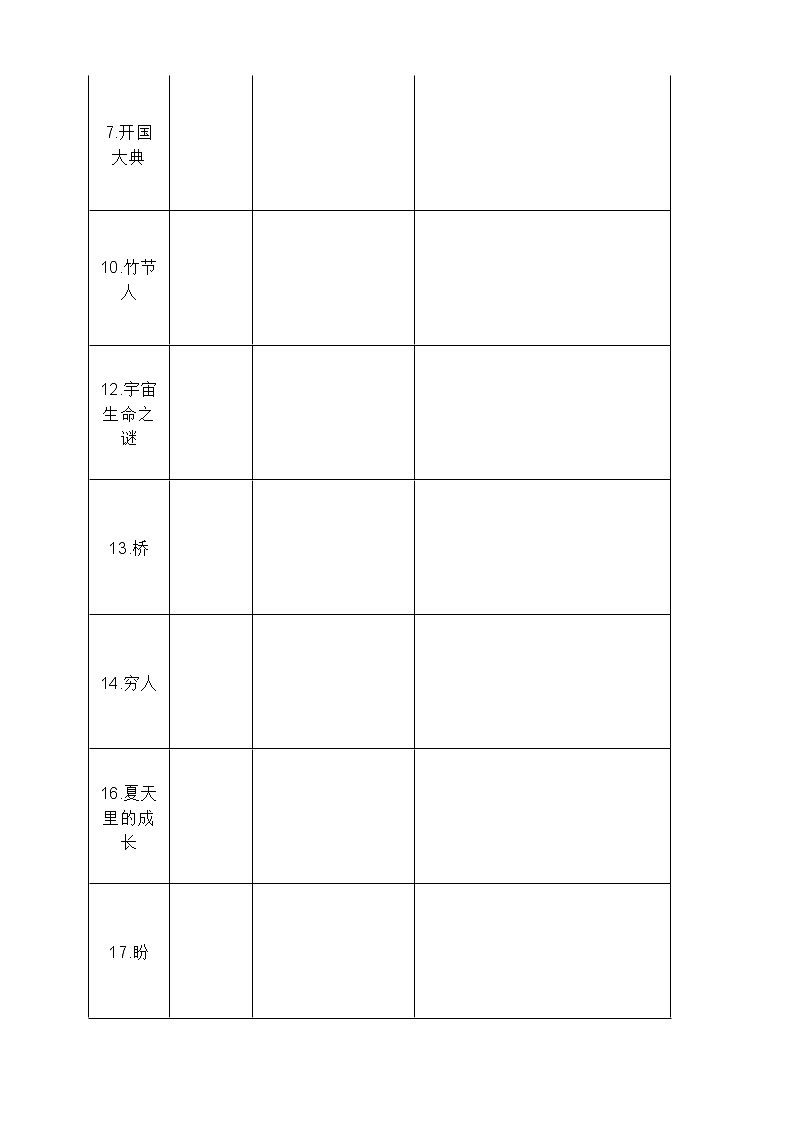 部编版六年级语文上册必背必考知识点名师梳理(暑假预习、附检测表)学案03