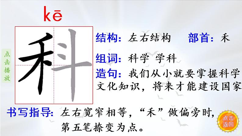 6《夜间飞行的秘密》   生字课件（笔顺动漫）05