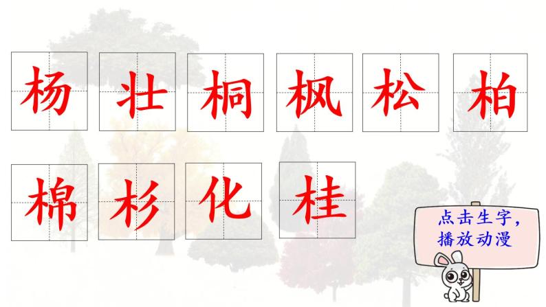 人教部编版二年级上册识字2 树之歌课文内容ppt课件-教习网|课件下载