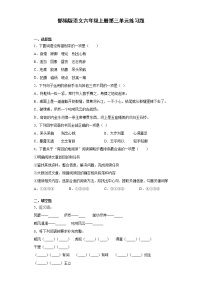 小学语文人教部编版六年级上册第三单元单元综合与测试练习题