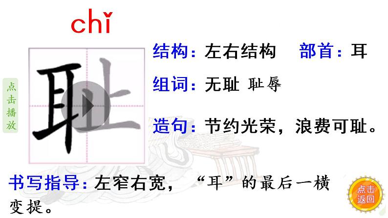 25.《古人谈读书》 生字课件（笔顺动漫）第3页