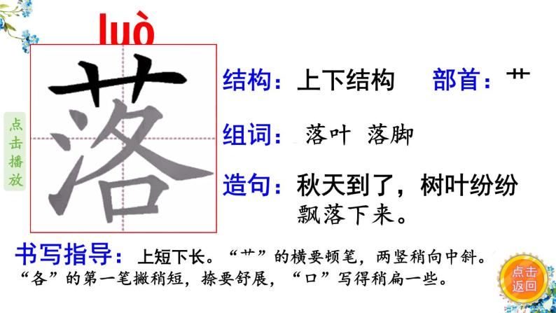《花的学校》 生字课件(笔顺动漫)02