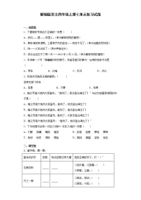 小学语文人教部编版四年级上册第七单元单元综合与测试课后测评