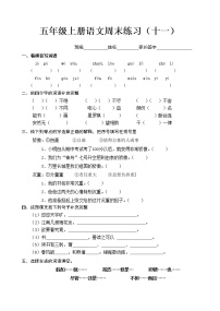 五年级语文周末作业题(十一)