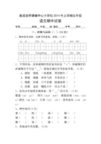 五年级语文下册期中测试卷