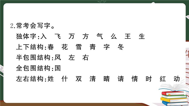 人教部编版一年级下册：第一单元期末总复习试卷+答案+ 讲解PPT03