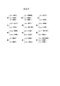 2021年部编版小学语文6年级上册期末复习《课本内多音字汇总》 学案