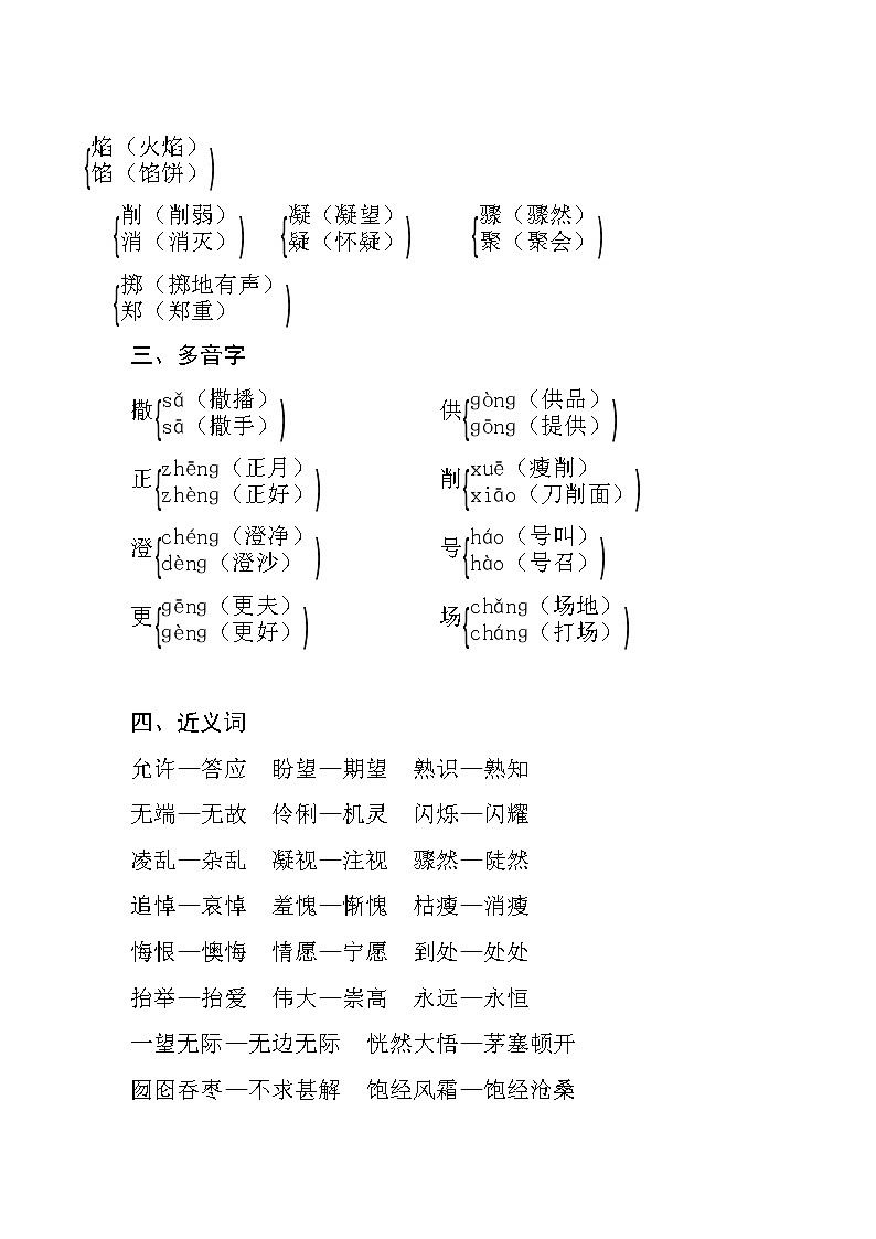 部编版语文六年级上册  第八单元知识归类02
