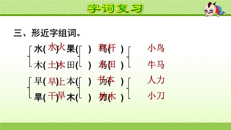 2021年部编版小学语文1年级上册第5单元期末复习课件第6页