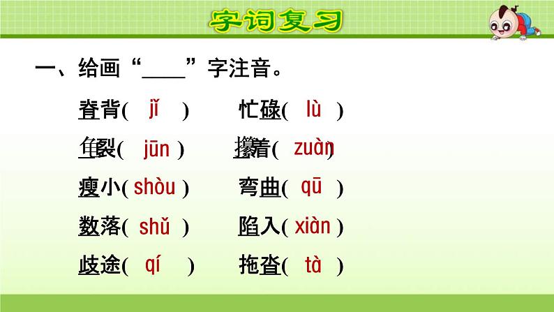 2021年部编版小学语文5年级上册第6单元期末复习课件02