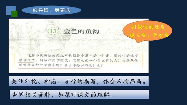 六年级语文下册人教部编版教案、课件和课堂达标13金色的鱼钩02