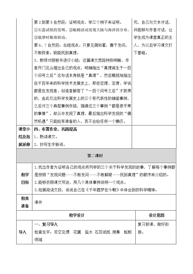 15《真理诞生于一百个问号之后》（教案）-2020-2021学年语文六年级下册第3页