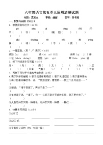 小学六年级语文上册第五单元测试题