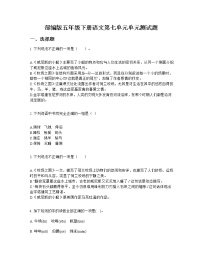 小学语文人教部编版五年级下册第七单元单元综合与测试单元测试同步达标检测题