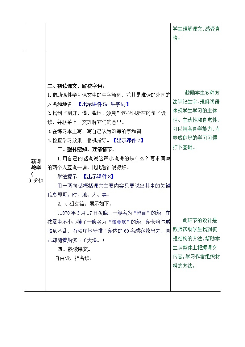 部编版语文四年级下册23 “诺曼底号”遇难记教案02