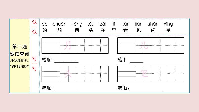 部编版 语文一年级上册复习练习课件  2 小小的船第3页