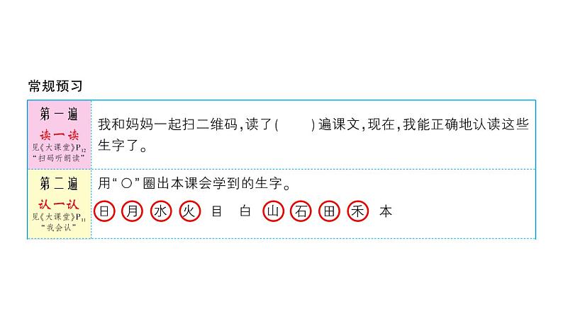 部编版 语文一年级上册复习练习课件  4 日月水火02