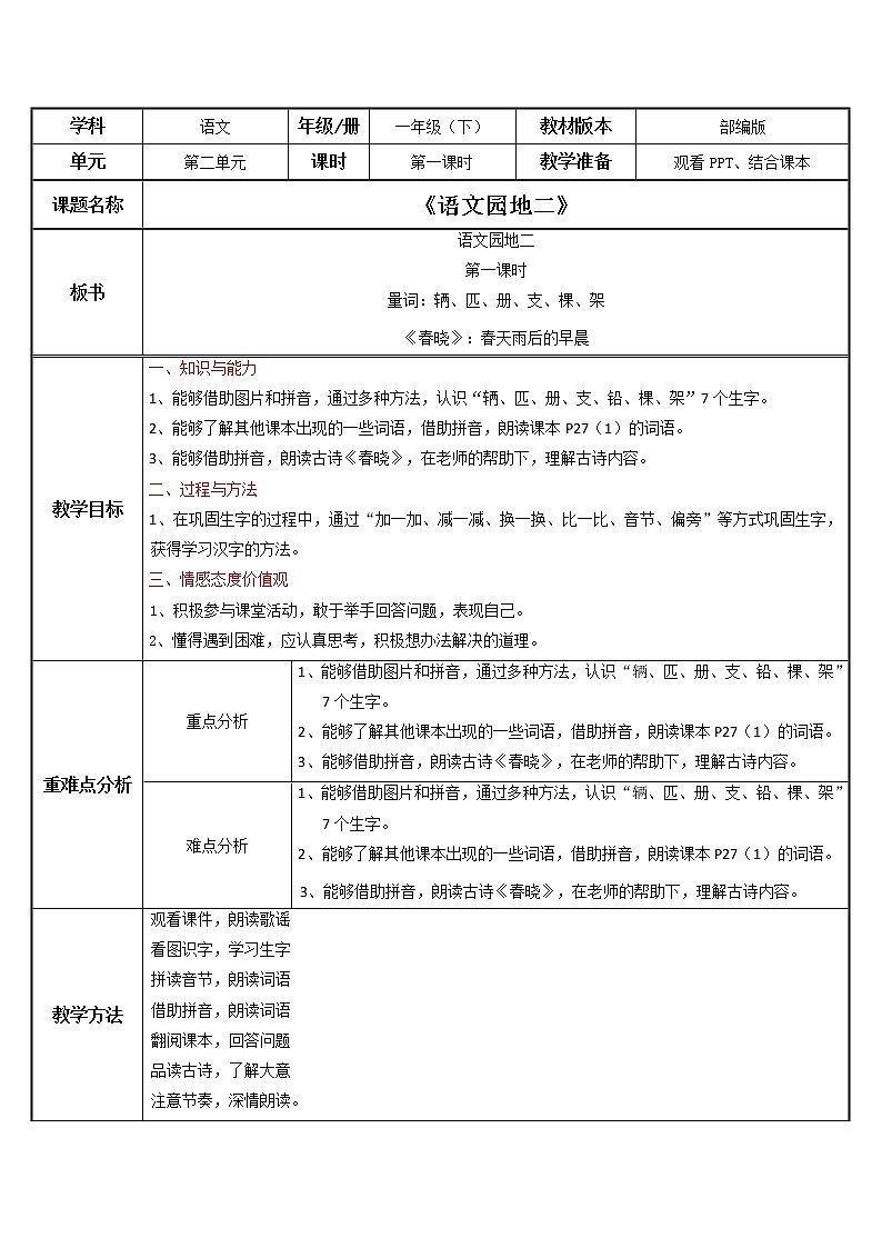 部编版语文一下《语文园地二》第一课时 课件PPT（送教案）01