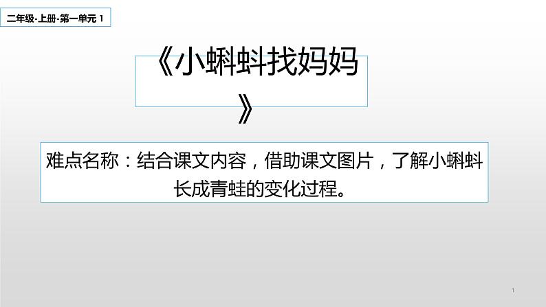 部编版语文二年级上册 1 小蝌蚪找妈妈 (3)（课件）01