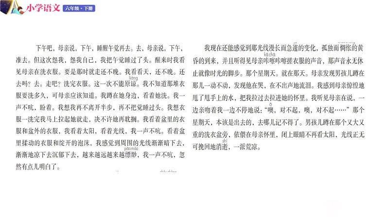 六年级下册语文授课课件 第三单元 9.那是星期天 第二课时 部编版第4页