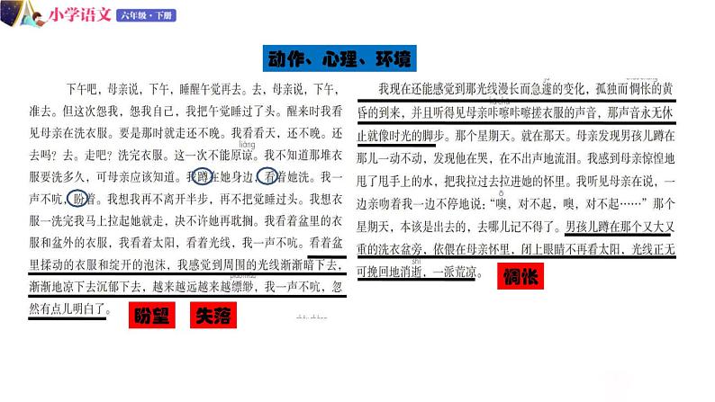 六年级下册语文授课课件 第三单元 9.那是星期天 第二课时 部编版第6页