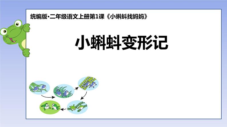 部编版语文二年级上册 1 小蝌蚪变形记（课件）第1页