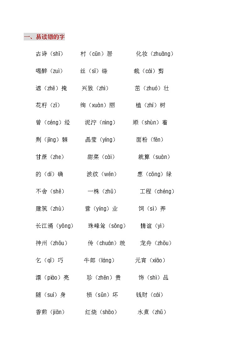 部编本人教版二年级语文下册期末总复习资料汇总课件PPT01