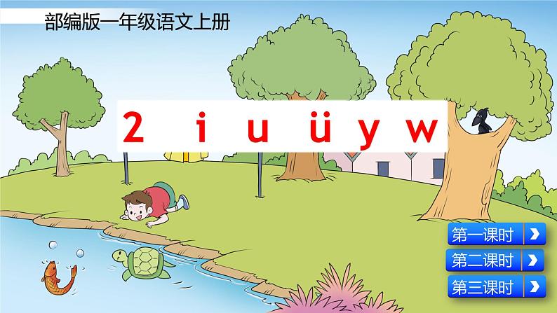 最新部编版一年级语文上册拼音2 i u ü y w优质课件02