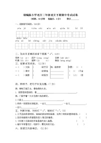 统编版小学语文二年级语文下册期中考试试卷