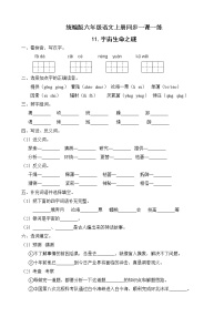 小学语文人教部编版六年级上册第三单元11 宇宙生命之谜综合训练题