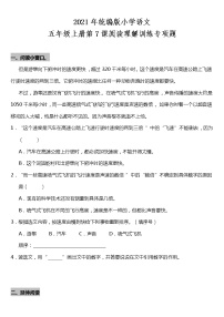 小学语文人教部编版五年级上册第二单元7 什么比猎豹的速度更快一课一练