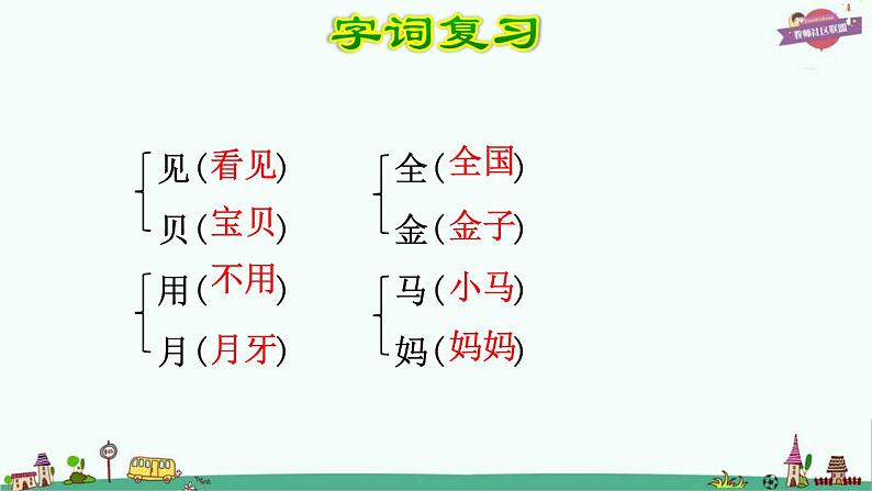 部编版语文一年级上册第8单元复习课件PPT第6页