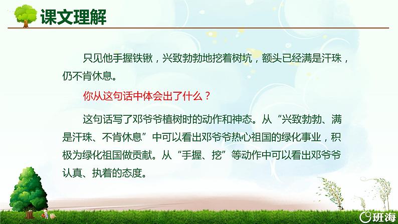 部编版语文二年级下册-4.邓小平爷爷植树 优秀课件PPT+教案08