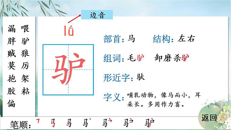 27 漏    生字教学课件（含自动播放配音）第6页