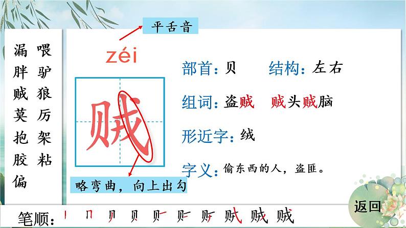 27 漏    生字教学课件（含自动播放配音）第7页