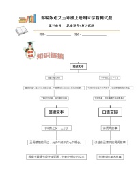 部编版语文五年级上册期末学霸测试第三单元思维导图+复习试题