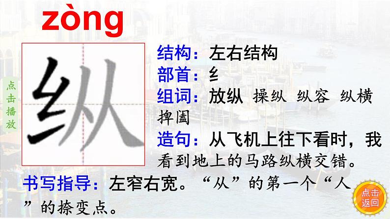 18.威尼斯的小艇  生字课件（笔顺动漫）第6页