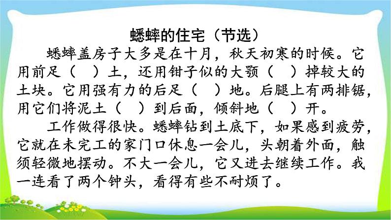 最新部编版四年级语文上册阅读指导专项复习优质课件PPT第6页