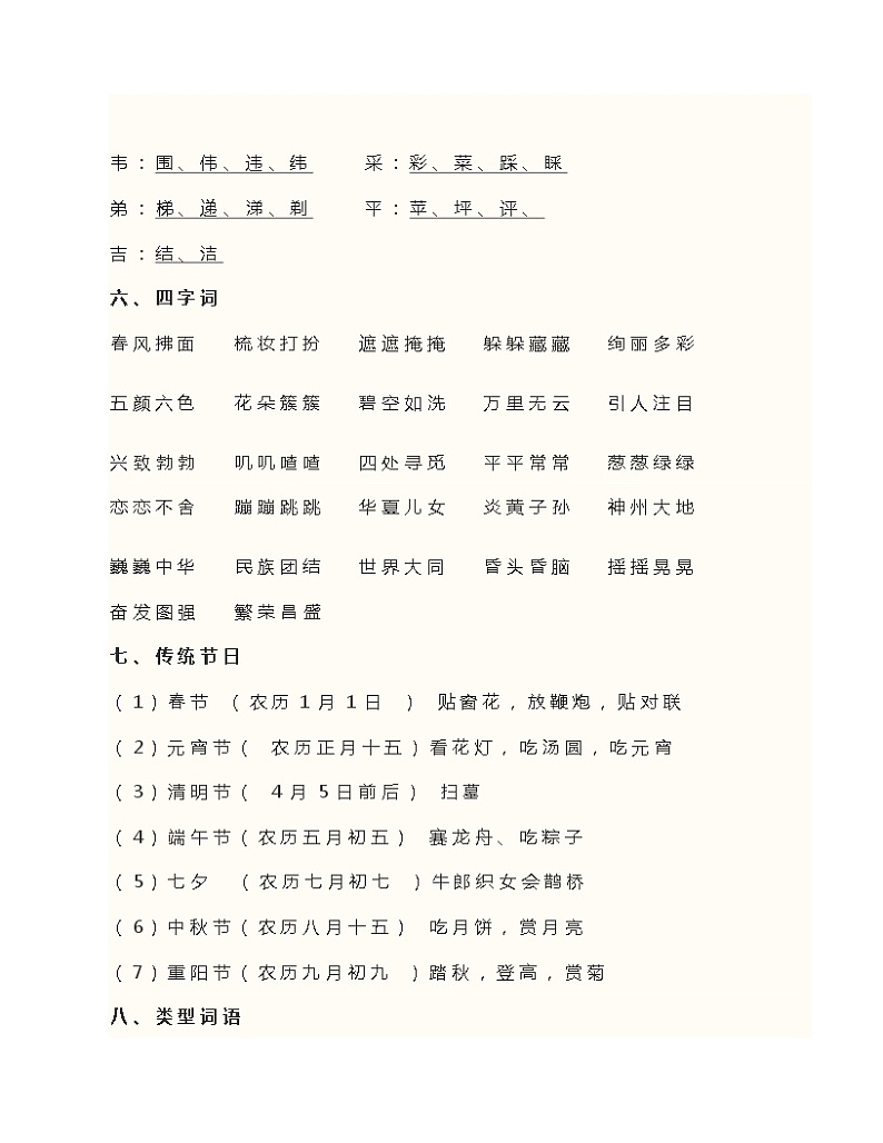 部编本人教版二年级语文下册期中复习资料第3页