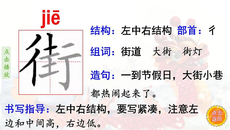 2.传统节日  生字课件（笔画动漫）04