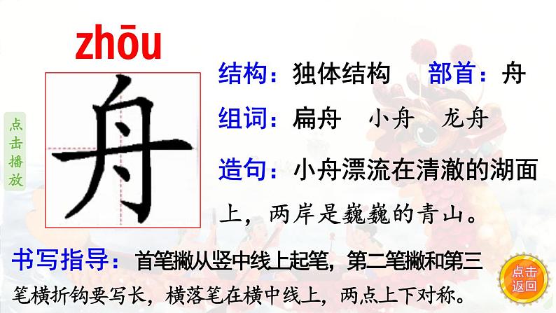 2.传统节日  生字课件（笔画动漫）05