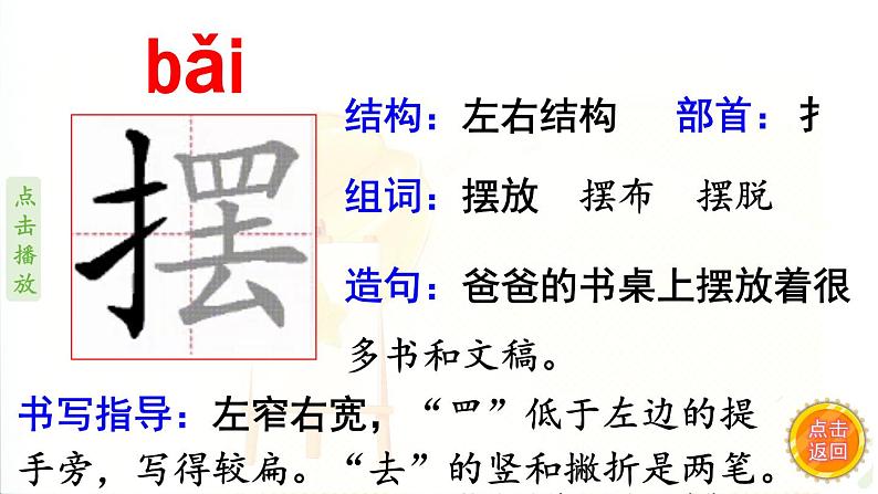 13.画杨桃  生字课件（笔画动漫）第5页