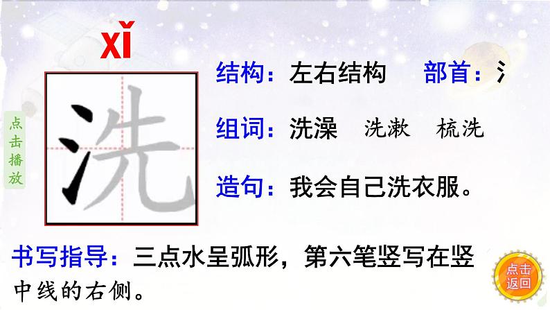 18.太空生活趣事多  生字课件（笔画动漫）04