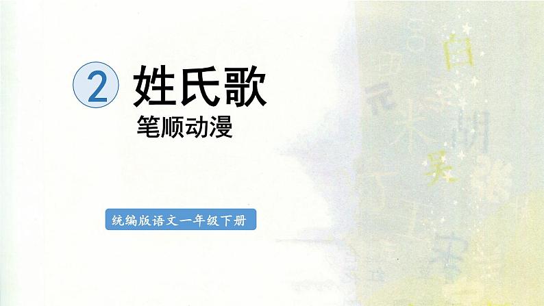 2.姓氏歌  生字课件（笔顺动漫）第1页