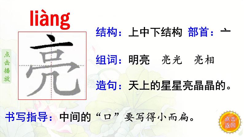 13.荷叶圆圆  生字课件（笔顺动漫）第3页